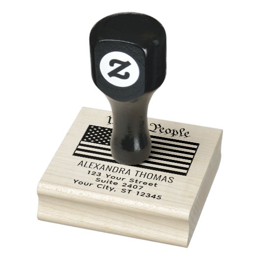 #Wij het Volk USA Amerikaanse Vlag Naam Adres Rubberstempel (Stempel)