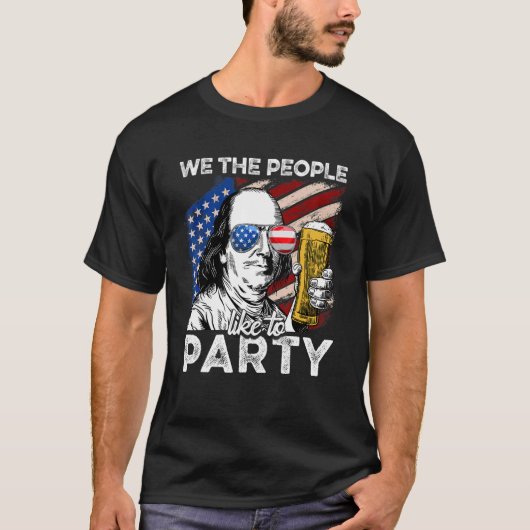 Wij, het volk van 4 juli Benjamin Franklin Mannen  T-shirt (Voorkant)