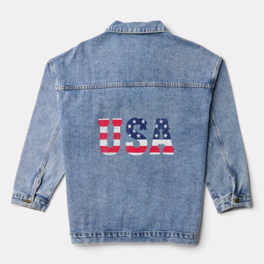 Wij, het volk van de VS  oude Amerikaanse vlag Pat Denim Jacket (Achterkant)
