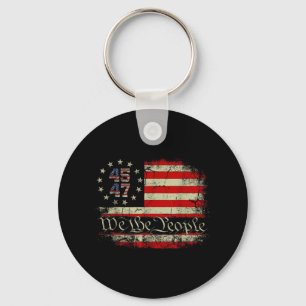 Wij, het volk, verontruste retro vlag 45 47 Trump Sleutelhanger