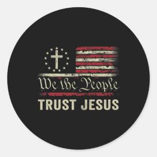 Wij, het volk, vertrouwen op Jezus - Amerikaanse v Ronde Sticker