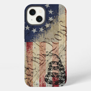 Wij Het Volk Vintage Amerikaanse Vlag en Slang iPhone 13 Hoesje