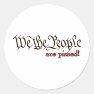Wij, het volk... zijn kwaad! ronde sticker