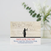 Wij, het Volkscongres Impeach Trump Lady Justice Briefkaart (Staand voorkant)