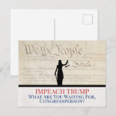 Wij, het Volkscongres Impeach Trump Lady Justice Briefkaart (Voorkant / Achterkant)