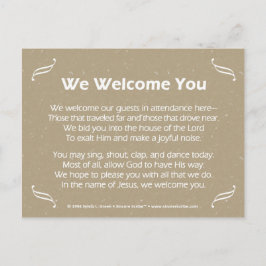 Wij heten u welkom briefkaart