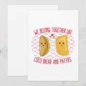 Wij horen bij elkaar als Coco brood en Patties Feestdagenkaart (Voorkant / Achterkant)