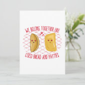 Wij horen bij elkaar als Coco brood en Patties Feestdagenkaart (Staand voorkant)
