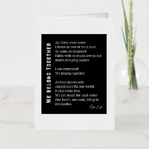 Wij horen bij elkaar en houden van gedichten folie wenskaart
