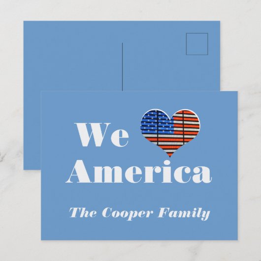 Wij houden van Amerika douanenaam Briefkaart (Voorkant / Achterkant)