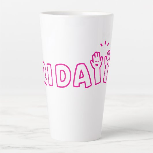 Wij houden van de vrijdag als latte latte mok (Voorkant)