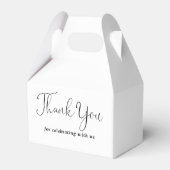 Wij houden van een zwart-wit bruiloft bedankdoosjes (Achterkant)