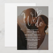 Wij houden van elegante moderne script foto trouwd kaart (Voorkant / Achterkant)