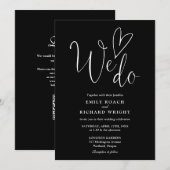 Wij houden van Heart QR Code Zwart Wit Trouwen Kaart (Voorkant / Achterkant)