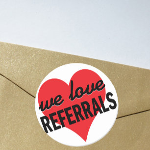 Wij houden van het bedrijfsbericht van Verwijzinge Ronde Sticker