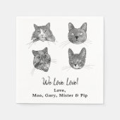 Wij houden van, houden van huisdieren aangepaste h servet (Voorkant)