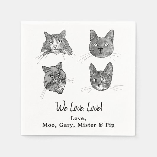 Wij houden van, houden van huisdieren aangepaste h servet (Voorkant)