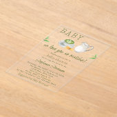 Wij houden van je dus Matcha Green Tea Baby shower Acryl Uitnodigingen (Laagn)