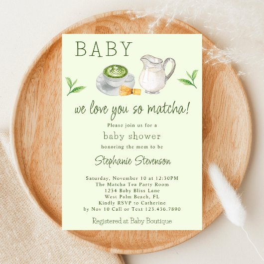 Wij houden van je dus Matcha Green Tea Baby shower Kaart