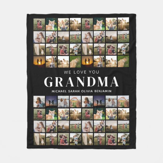 Wij houden van je Oma 64 Fotocollage Fleece Deken (Voorkant)