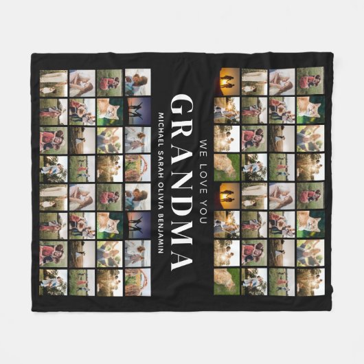 Wij houden van je Oma 64 Fotocollage Fleece Deken (Voorkant (Horizontaal))