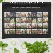 Wij houden van je Oma 64 Fotocollage Theedoek (Gevouwen)