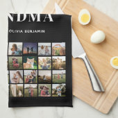 Wij houden van je Oma 64 Fotocollage Theedoek (Quarter Fold)