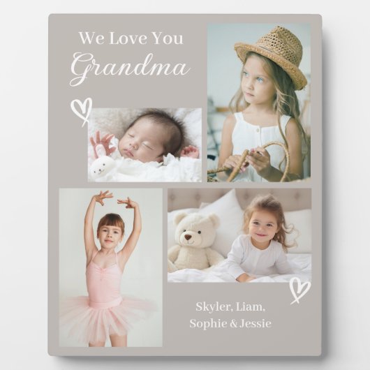 Wij houden van je Oma Kleinkinderen Fotocollage Fotoplaat (Voorkant)