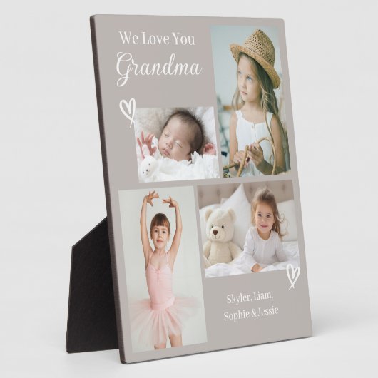 Wij houden van je Oma Kleinkinderen Fotocollage Fotoplaat (Zijkant)