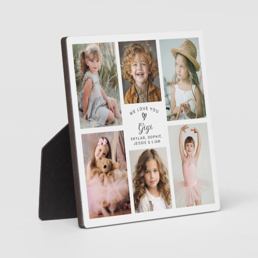 Wij houden van jou Gigi Fotocollage Aandenken Fotoplaat (Voorkant)