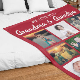 Wij houden van jou Oma & Opa Fotocollage Fleece Deken