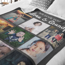 Wij houden van jou Oma & Opa Fotocollage Fleece Deken