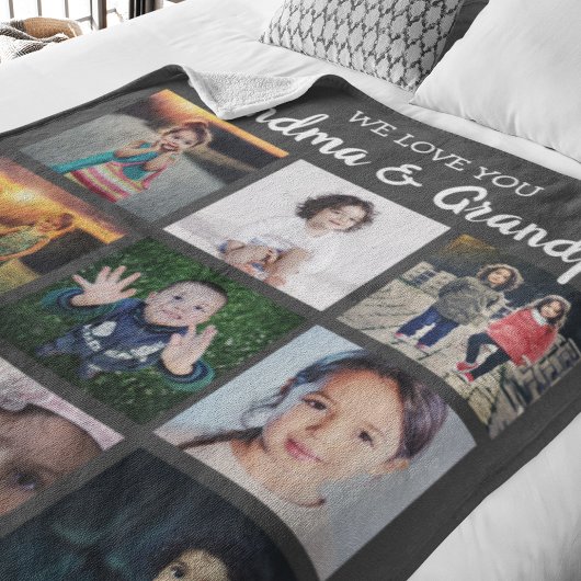 Wij houden van jou Oma & Opa Fotocollage Fleece Deken