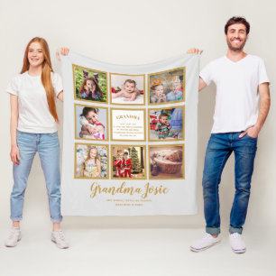 Wij houden van oma foto collage op maat gemaakt fleece deken