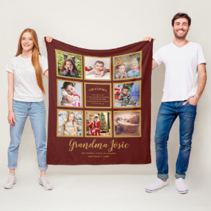 Wij houden van oma foto collage op maat gemaakt fleece deken