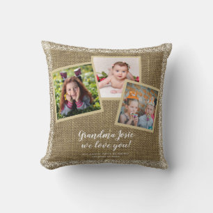 Wij houden van oma foto collage op maat gemaakt kussen