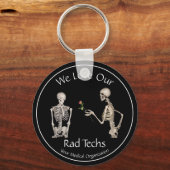 Wij houden van onze radiopechnieken met skeletten sleutelhanger (Voorkant)
