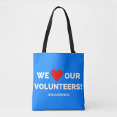 wij houden van onze vrijwilligers tote bag (Voorkant)