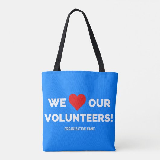 wij houden van onze vrijwilligers tote bag (Achterkant)
