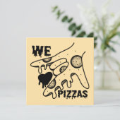 Wij houden van pizza's - Pizza Love - ASL ILY De O Bedankkaart (Staand voorkant)