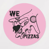 Wij houden van pizza's - Pizza Love - ASL ILY De O Labels (Design 2)