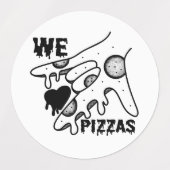Wij houden van pizza's - Pizza Love - ASL ILY De O Labels (Design 1)