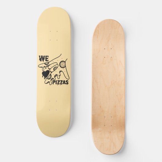 Wij houden van pizza's - Pizza Love - ASL ILY De O Persoonlijk Skateboard (Voorkant)