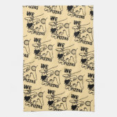 Wij houden van pizza's - Pizza Love - ASL ILY De O Theedoek (Verticaal)