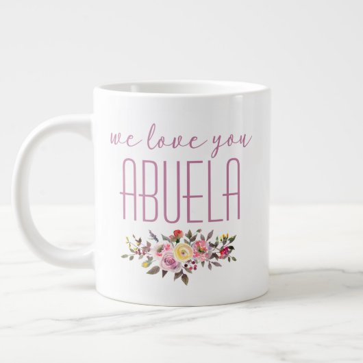 Wij houden van u Abuela Pink Floral Grote Koffiekop (Links)