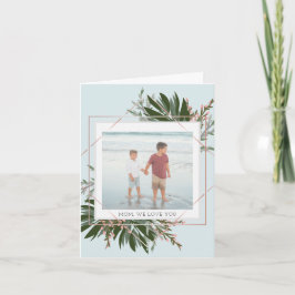 Wij houden van u de Bloemen Gepersonaliseerde Foto Feestdagen Kaart