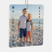 Wij houden van u Familiefoto PERSONALISEREN Keramisch Ornament (Rechts)
