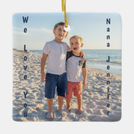 Wij houden van u Familiefoto PERSONALISEREN Keramisch Ornament