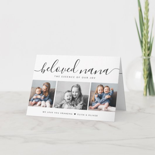 Wij houden van u Nana zwart & wit foto Moederdag Kaart (Voorkant)