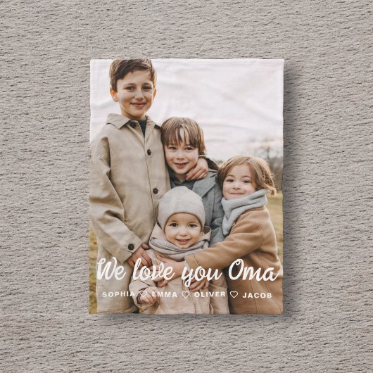Wij houden van u OMA Family Modern Single Photo Fl Fleece Deken